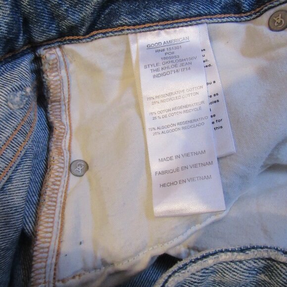 $179 Good American THE KHLOE Jeans, Blue, Distressed,sz. 6 - Picture 5 of 7
